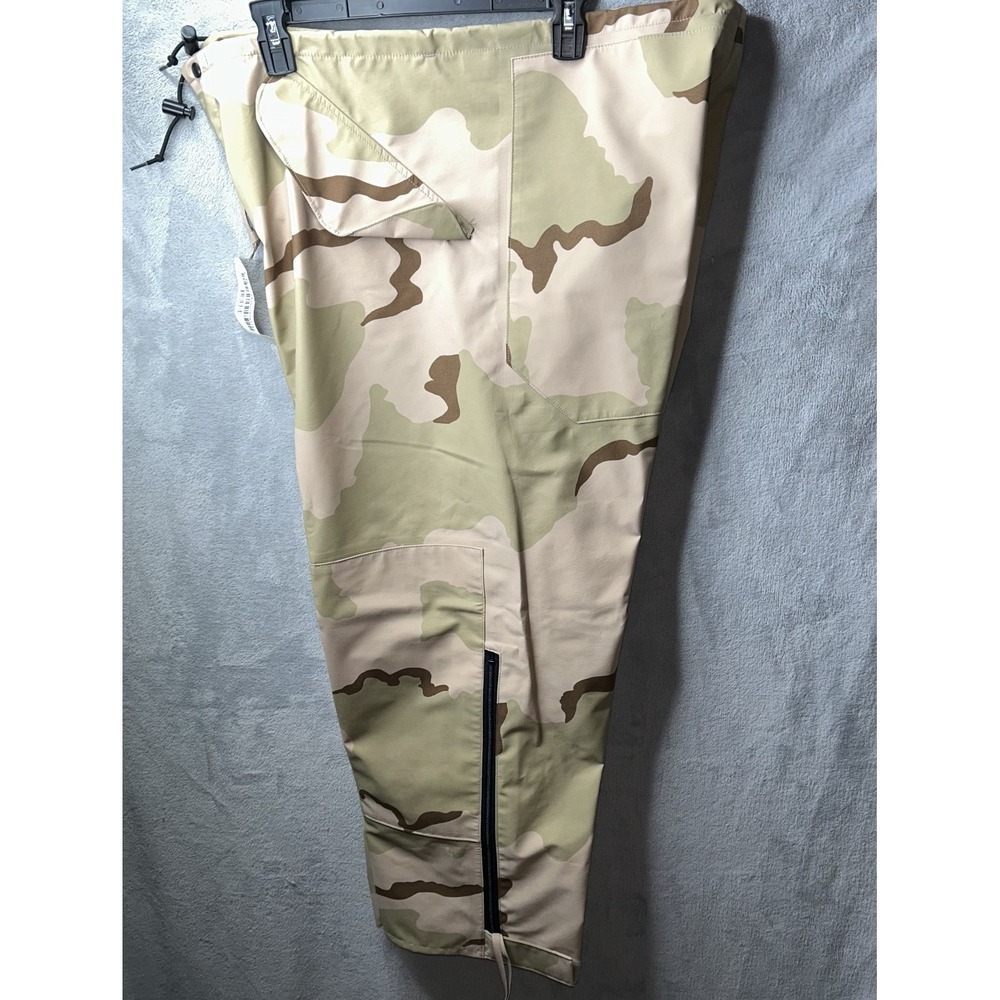 Desert Camo Rain Pants Mens L 35-39 Brown Gore Seam Waterproof Nylon Shell Army